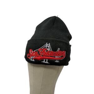 San Francisco Beanie Hat Golden Gate Bridge Embroidered Black